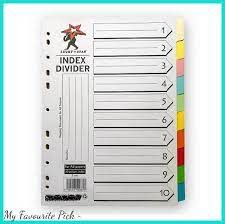 LUCKYSTAR INDEX DIVIDER 10 COLOURS (5 Sets)