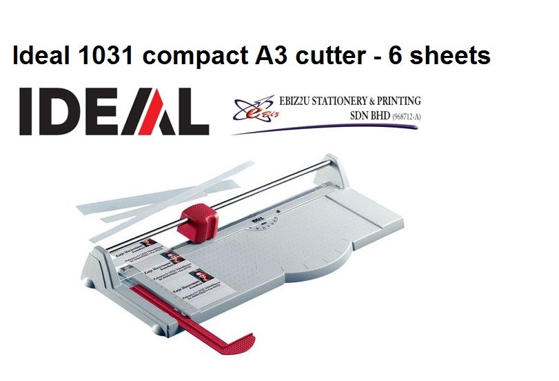 Ideal 1031 compact A3 cutter - 6 sheets Professional Desktop Paper Trimmer (Pemotong Kertas, Paper Cutter, Paper Cutter, Paper Trimmer, Heavy Duty Cutter, A4 paper cutter, A3 paper cutter)