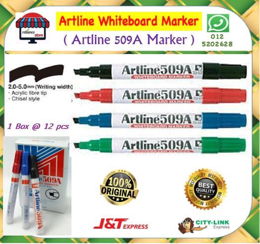 Artline 509A Whiteboard Marker Pen / Artline Marker / Whiteboard Pen # Original # RP0681 ( KTT : 1 Kotak @ 12 Batang )