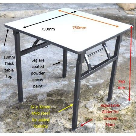 Banquet Table Square Foldable Heavy Duty L75 x W75 x H75 cm