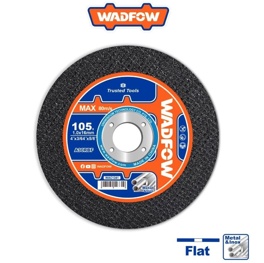 WADFOW ABRASIVE METAL CUTTING DISC (4") FLAT PROFILE FOR METAL & INOX WAC1341