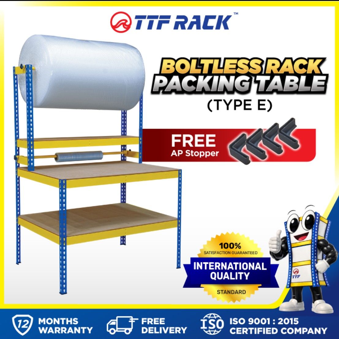 Boltless Rack Packing Table Type E (Yellow & Blue)