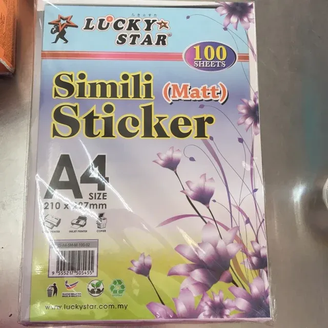 LUCKY STAR A4 SIMILI(MATT) STICKER 100S'/PKT