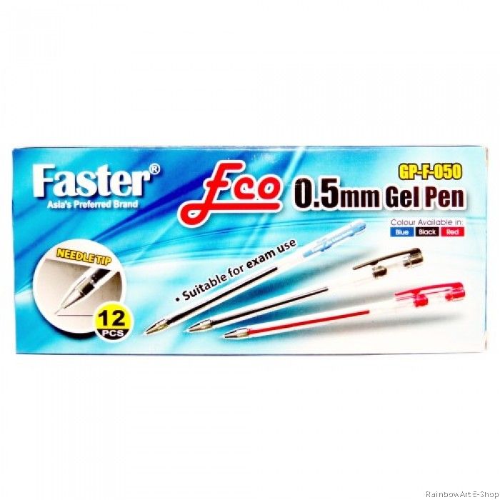FASTER ECO GEL PEN 0.5MM GP-F-050 BLACK (12PCS/BOX)