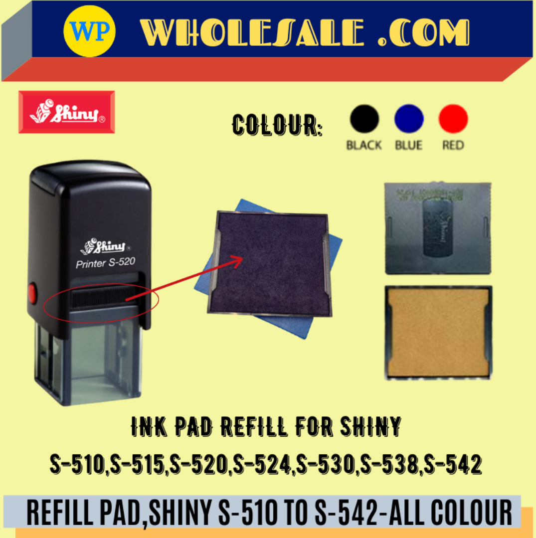 SHINY / REFILL PAD / S-510 TO S-542 / ALL COLOUR / REFILL INK / STAMP PAD REFILL /