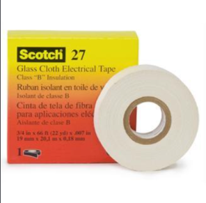3M 27 Scotch Glass Cloth Electrical Tape 19mm X 20.1m White [80012020360] 2009189