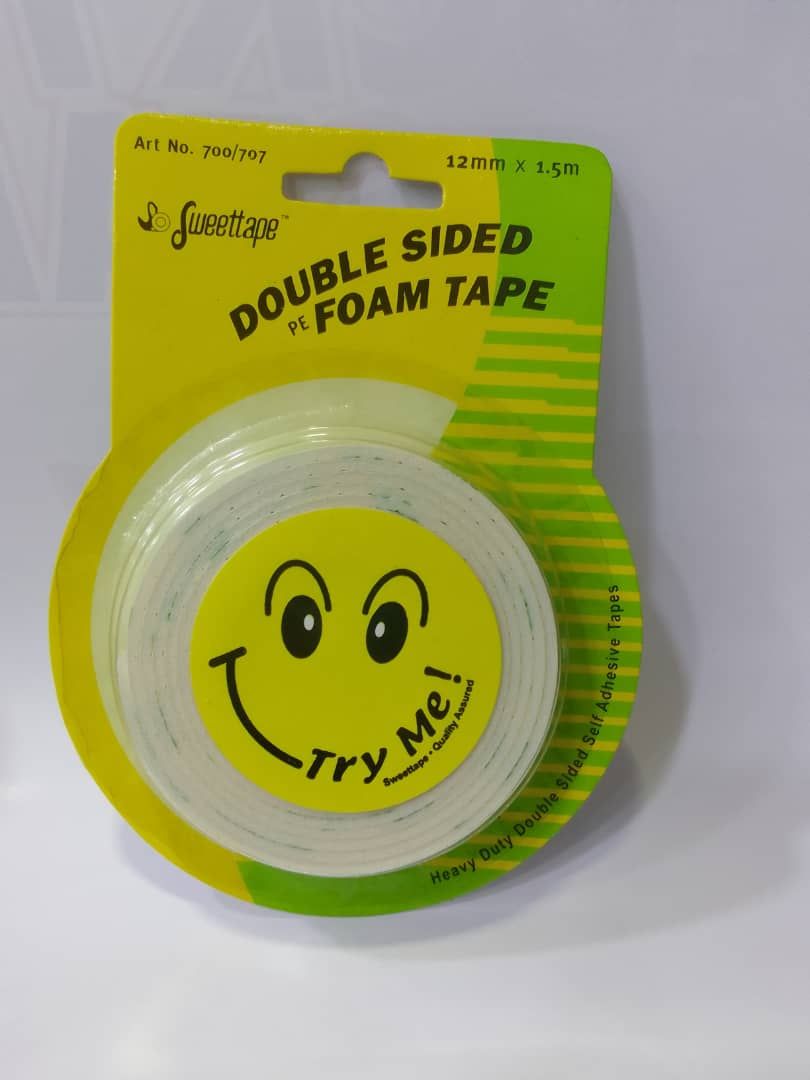ST NEW #707 Double Sided PE Foam Tape, 12mm x 1.5m, White