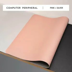 High Quality Waterproof PU Leather Mousepad Keyboard Mat (Stitched) Pink Silver pad,80 X 40CM MP-6030-KK