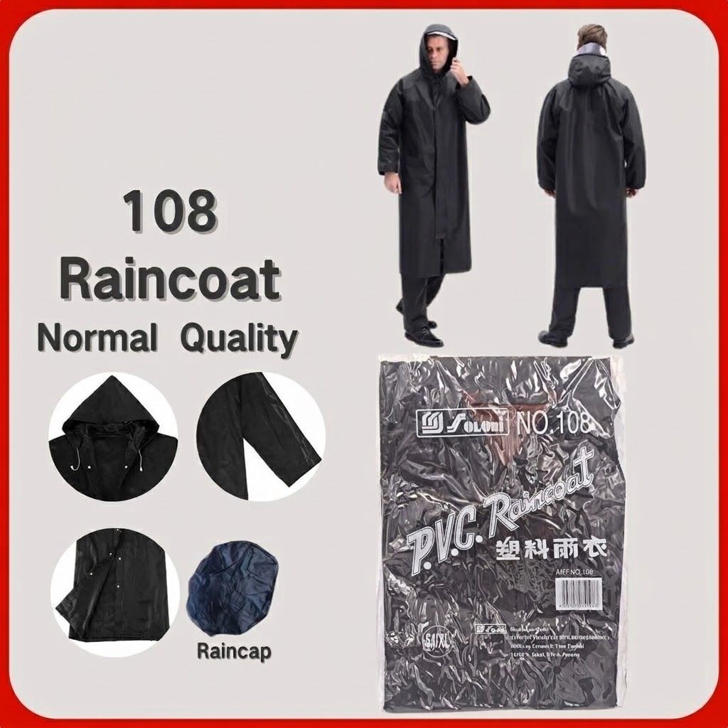 PVC Raincoat Adult / Baju Hujan Dewasa 108 Raincoat RC-208-KK