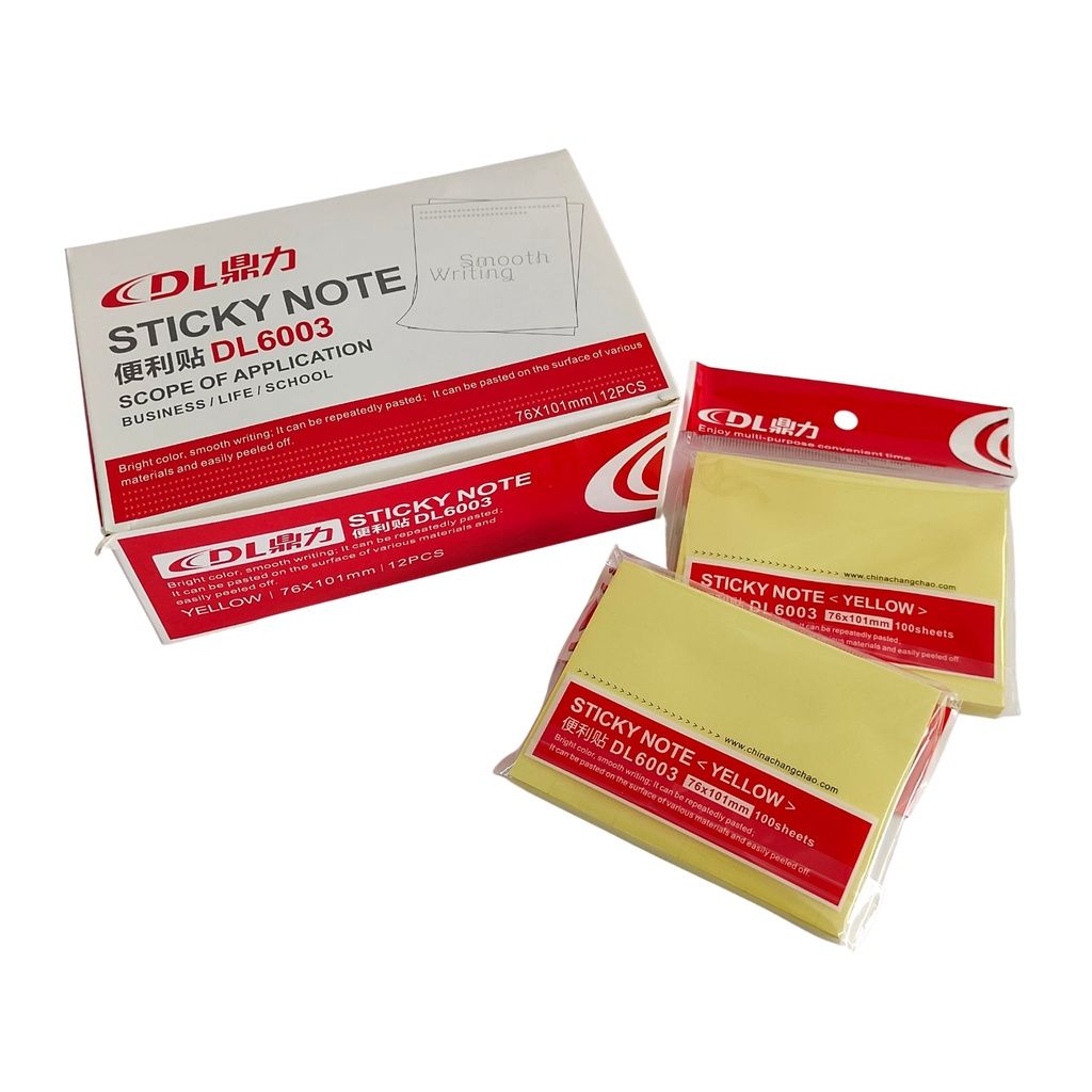 Dingli DL.A03 3" x 3" Sticky Note Yellow (100 Sheets)