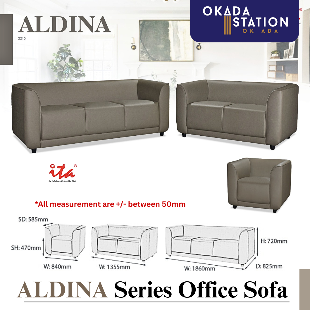ITA UPHOLSTERY DESIGN ALDINA SERIES OFFICE SOFA - ALL SIZE / SINGLE SEATER / DOUBLE SEATER / TRIPLE SEATER / 1+2+3 SEATER SET / VISITOR SOFA / PU LEATHER / FABRIC / SOFA PELAWAT / SOFA PEJABAT / SOFA / ALDINA 2215