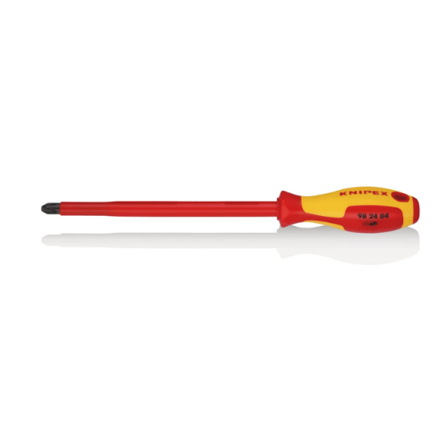 Knipex Phillips Insulated Screwdriver, PH4 Tip, 200 mm Blade, VDE/1000V, 320 mm Overall