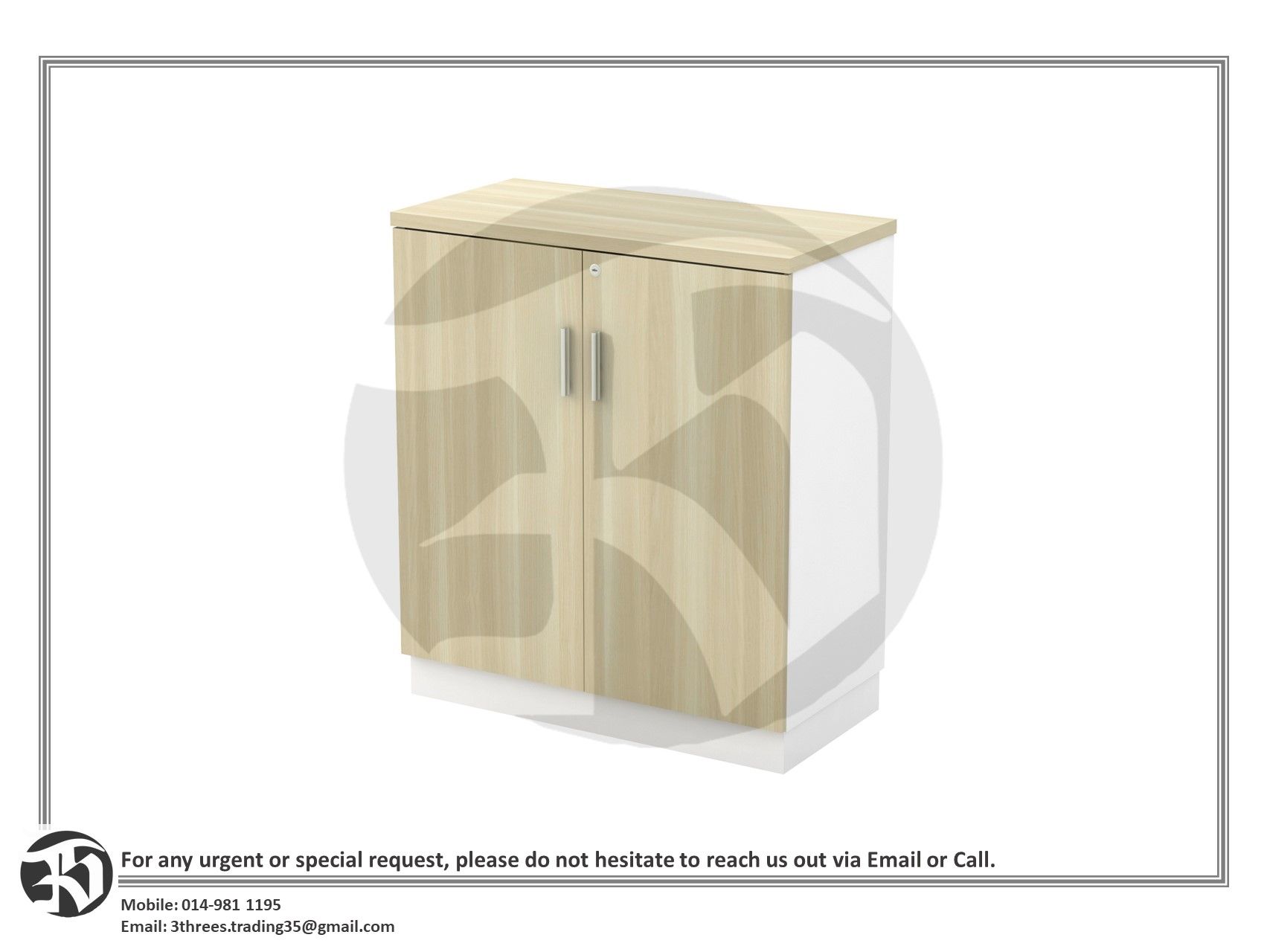 Swinging Door Cabinet 900W x 450D x 750H (mm)
