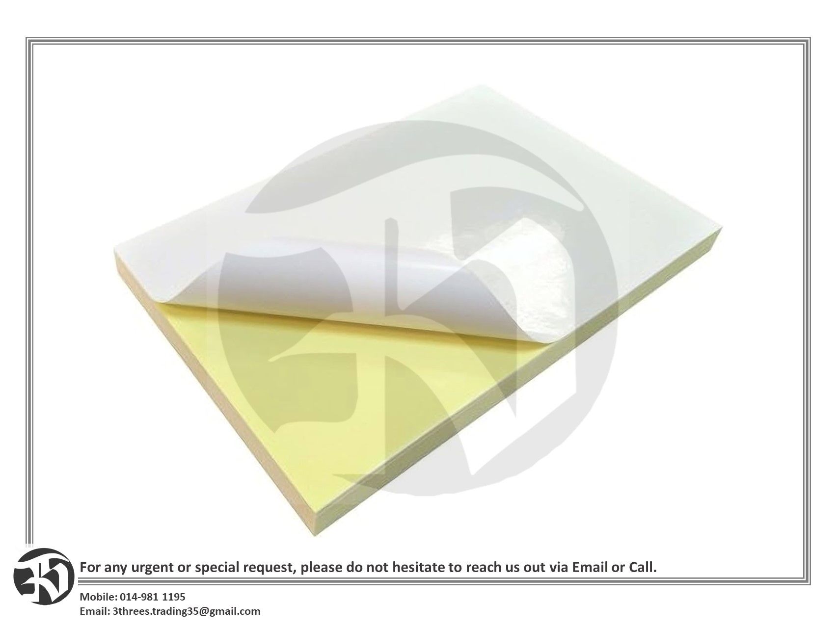 A4 Glossy/Matte White Sticker 100s