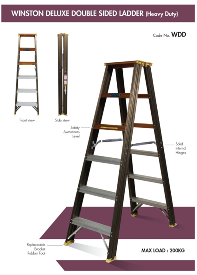 WINSTON INDUSTRIAL SUPER HEAVY DUTY ALUMINIUM DOUBLE SIDE LADDER / WDD5STEPS & WDD10STEPS