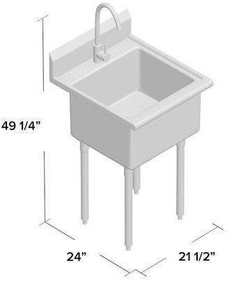 *Stainless Steel Sink c/w Faucet & Waste Strainer