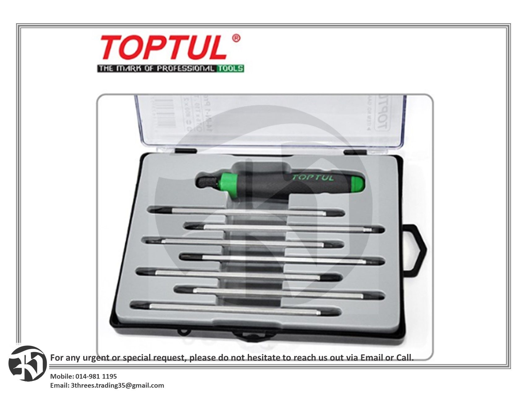 TOPTUL 8PCS 14-In-1 Precision Screwdriver Set (GAAW0804)