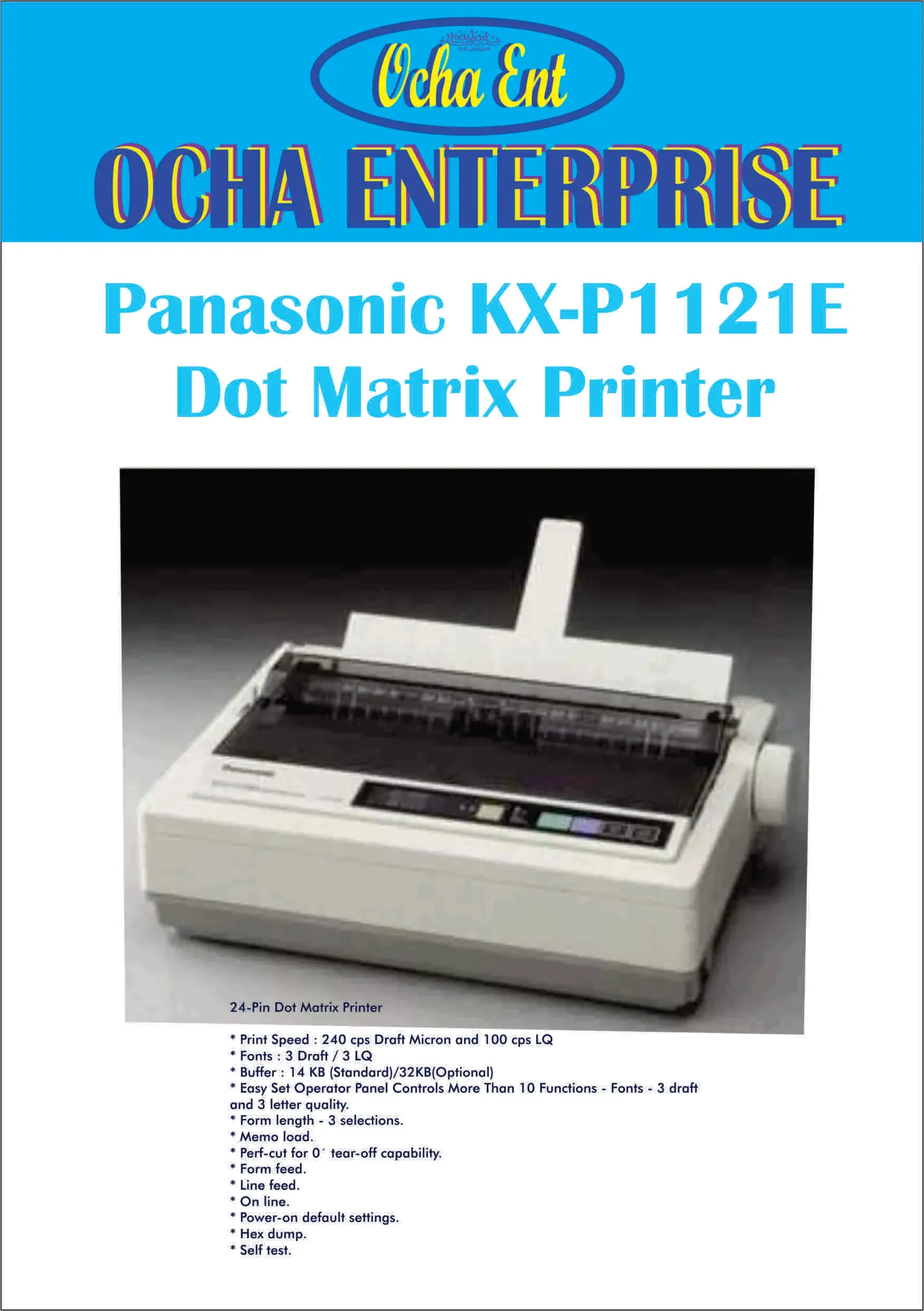 OCHA Panasonic KX-P1121E Dot Matrix Printer
