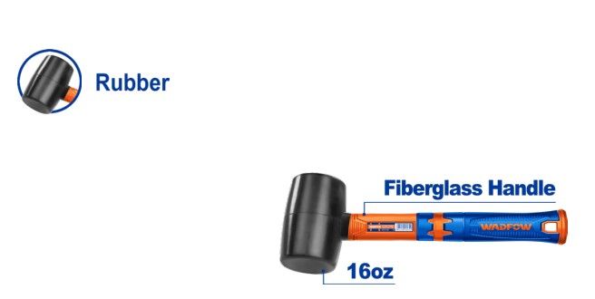 WADFOW RUBBER HAMMER FIBERGLASS HANDLE (450G) WHM7302