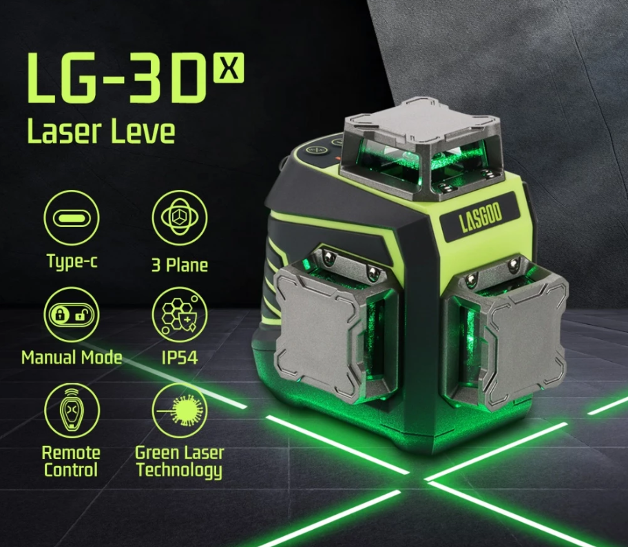 LG-3DX MULTI-FUNCTION MULTI-LINE LASER LEVEL 3×360° SELF-LEVELING FUNCTION TOOL