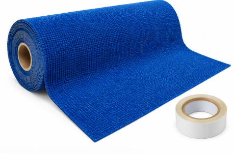 Ribbed Punch Carpet Floor Mat 3mm x 2m x 25m – Bright Blue with Tape