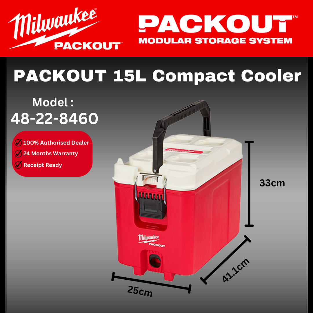 Milwaukee PACKOUT 15L Compact Cooler / 48-22-8460 / Cooler box / Cool Storage Box / Ice Bag / Ice Container