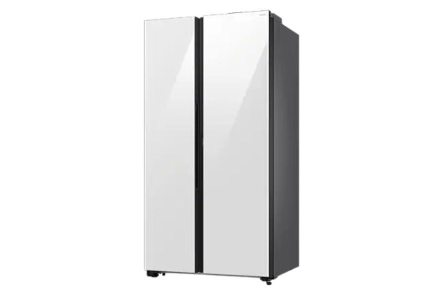 Samsung SBS Fridge 680L Auto Open Door AI Energy Mode Metal Cooling (White Glass)