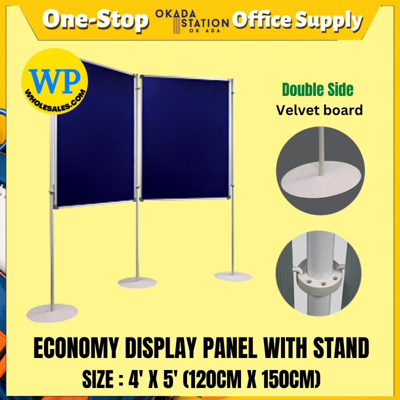 ECONOMY DISPLAY PANEL WITH STAND (VELVET) DOUBLE SIDED 4' X 5' ECONOMY DISPLAY PANEL WITH STAND (VELVET) - DOUBLE SIDED / PANEL PAMERAN EKONOMI / FLEXI DISPLAY PANEL / ECONOMY PANEL / DISPLAY PANEL / DISPLAY PANEL WITH STAND / ALUMINIUM ECONOMY DISPLAY PANEL