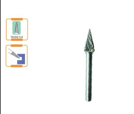 TBS TUNGSTEN CARBIDE ROTARY BURR CONE POINTED END (DOUBLE CUT)