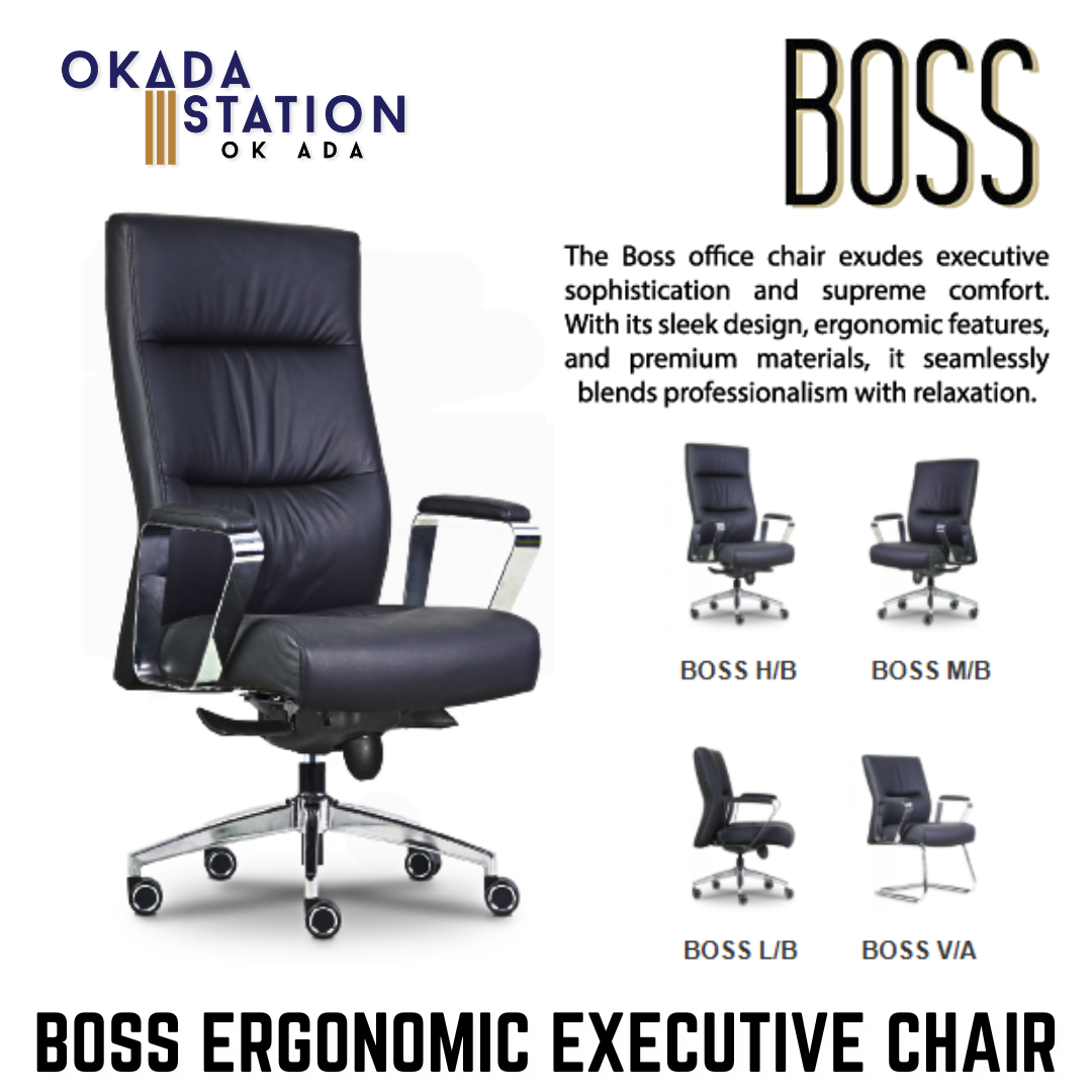 BOSS EXECUTIVE ERGONOMIC HIGH BACK OFFICE CHAIR / CLASSIC CHAIR / PU LEATHER / HALF LEATHER / FULL LEATHER / BOSS / EXECUTIVE CHAIR / OFFICE CHAIR / HIGH BACK