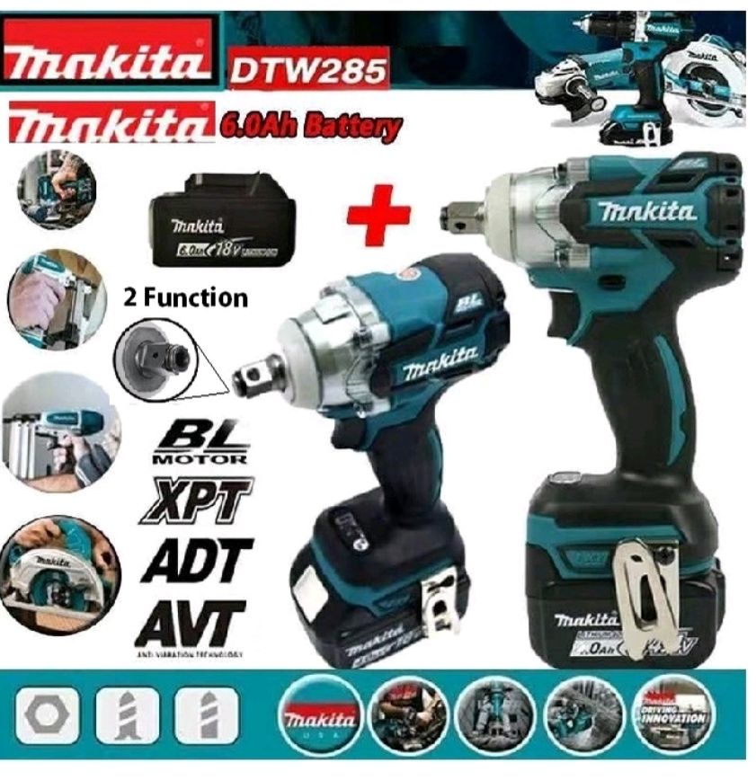 Makita Cordless Brushless Impact Electric Wrench (1 machine + 2 battery)