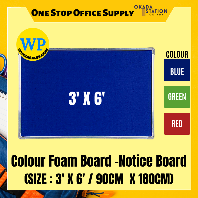 FEEYOND NOTICE BOARD / FOAM BOARD / 3' X 6' / FNB-36 / COLOUR FOAM BOARD / ALUMINIUM FRAME / FOAM NOTICE BOARD / PAPAN NOTIS BUIH