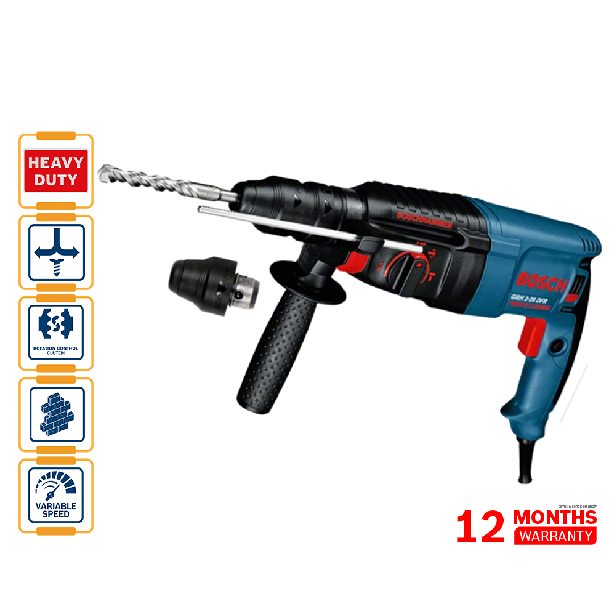 BOSCH GBH 2-26 DFR Rotary Hammer (With SDS Plus) - 061125476C