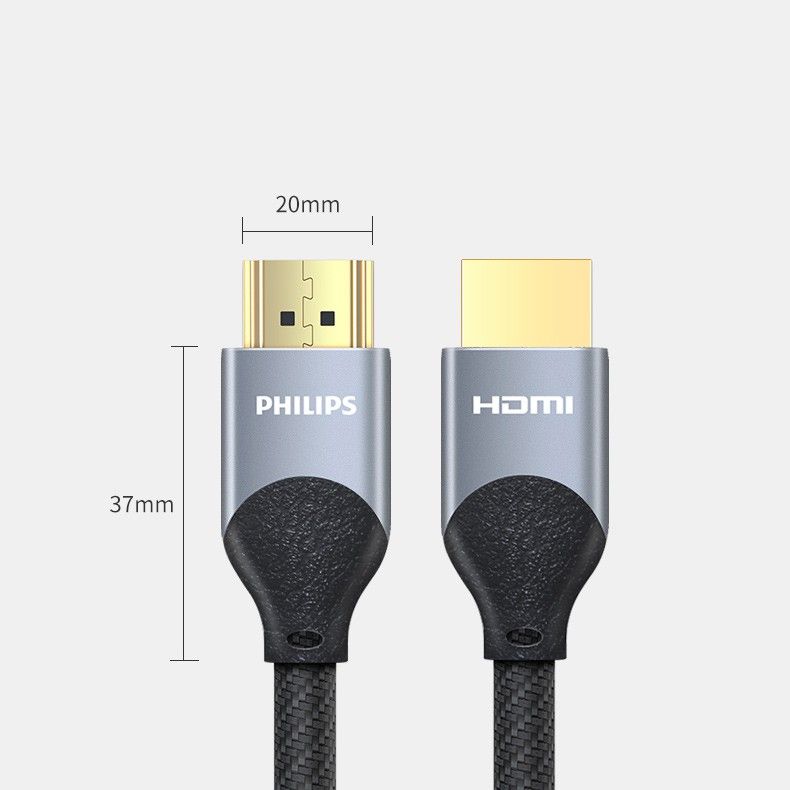 PHILIPS 4K HDMI Cable Premium Braided HDMI 2.0 Cable Ultra HD Gold Plated [3m]