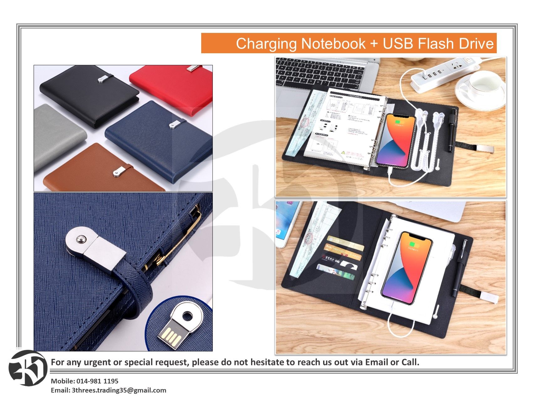 Charging Notebook With USB Flash Drive