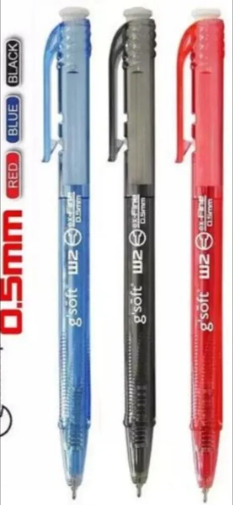 Gsoft ball pen W2 0.5mm - Black, blue, red