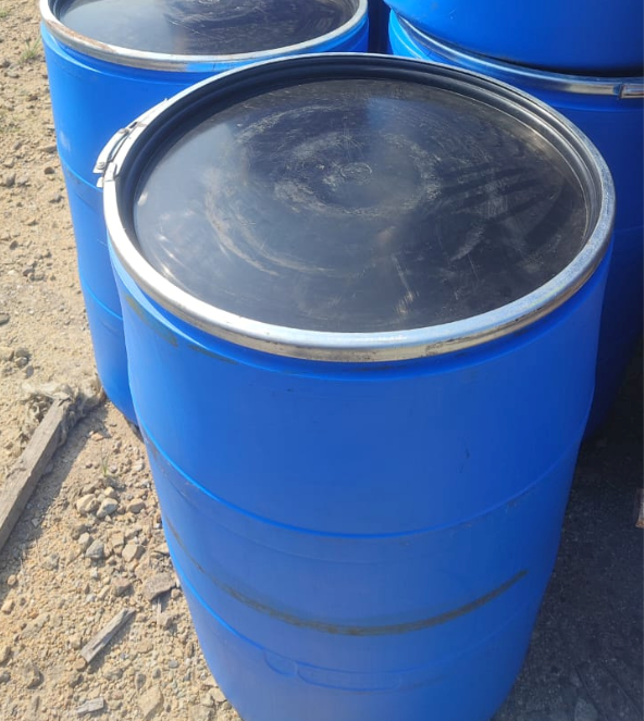 Blue Plastic Drum, Recond, Open Top, 200 Littre