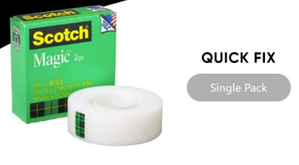 *3M™ Scotch® Magic Tape 810, Quick Fix, 1 pc/pack, 19mm x 32.9m, For school & office use and arts & crafts