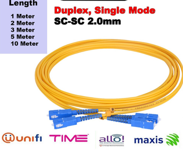 SC-SC DUPLEX SINGLE MODE OPTICAL FIBER PATCH CORD CABLE 2.0 – 1M 2M 3M 5M 10M FTTH PC002