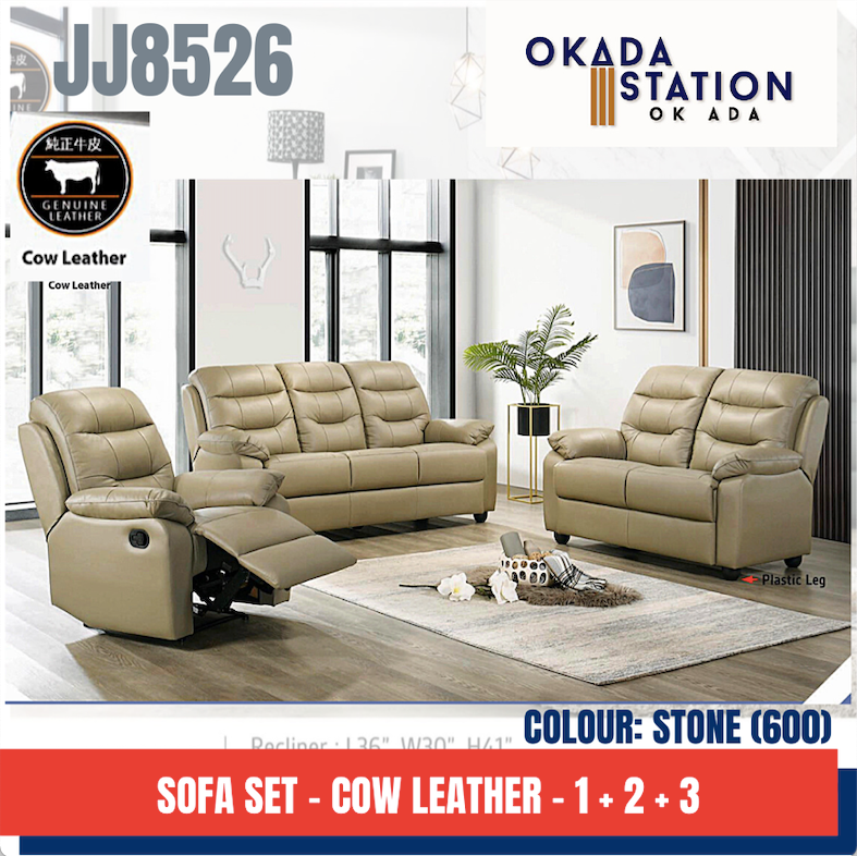 JJ SOFA SET - COW LEATHER / SOFA / 1 SEATER / 2 SEATER / 3 SEATER / SOFA SET