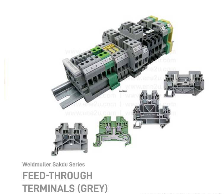 WEIDMULLER FEED-THROUGH TERMINALS - GREY - 10pcs