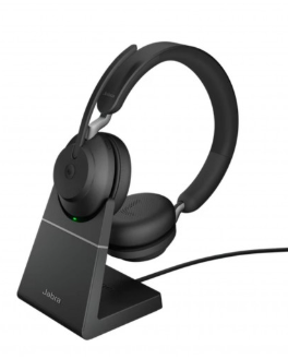 Jabra Evolve2 65 Link380a MS Stereo Stand Black