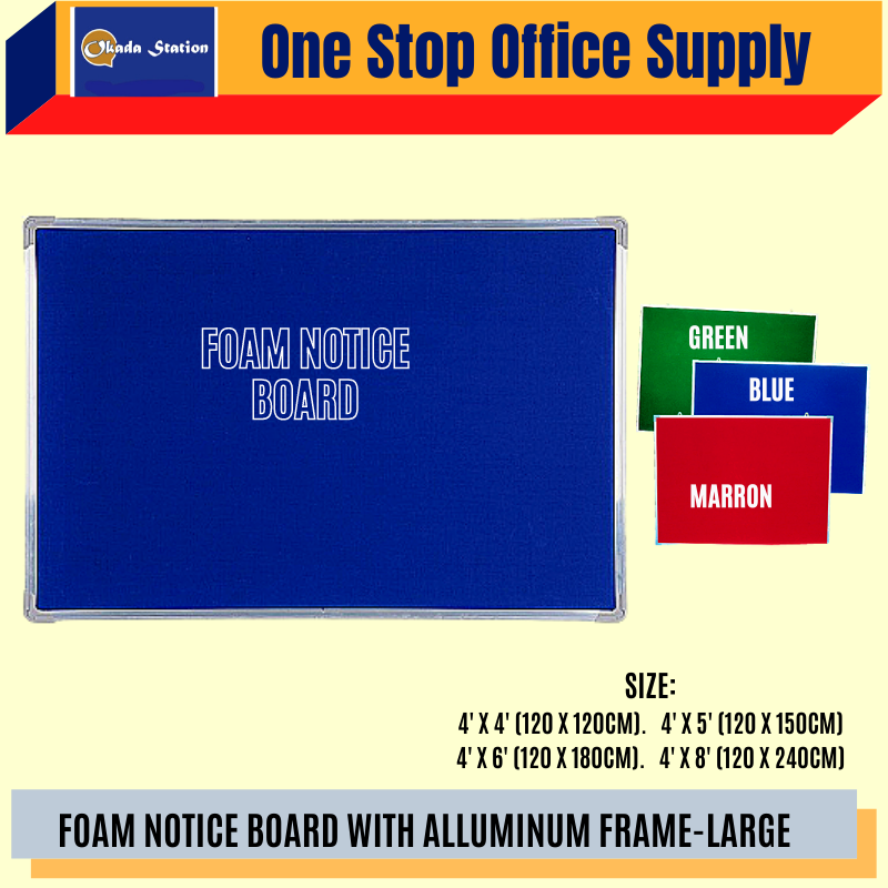 Board COLOUR FOAM NOTICE BOARD / NOTICE BOARD / BIG SIZE / ALL SIZE / WITH ALUMINIUM FRAME / COLOR FOAM / SOFT NOTICE BOARD