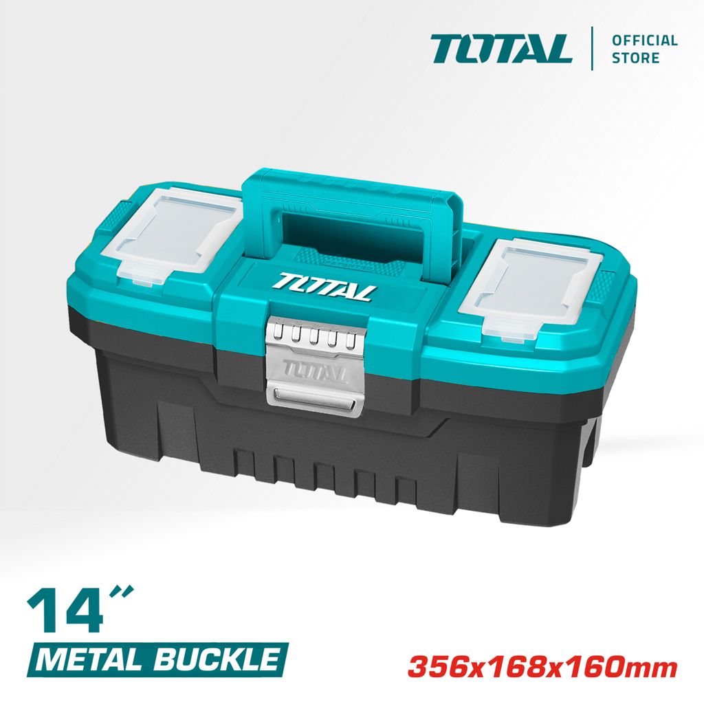 TOTAL PLASTIC TOOL BOX REMOVABLE INNER TRAY (14"/356MM X 168MM X 150MM/MAX LOAD 10KG) TPBX0142