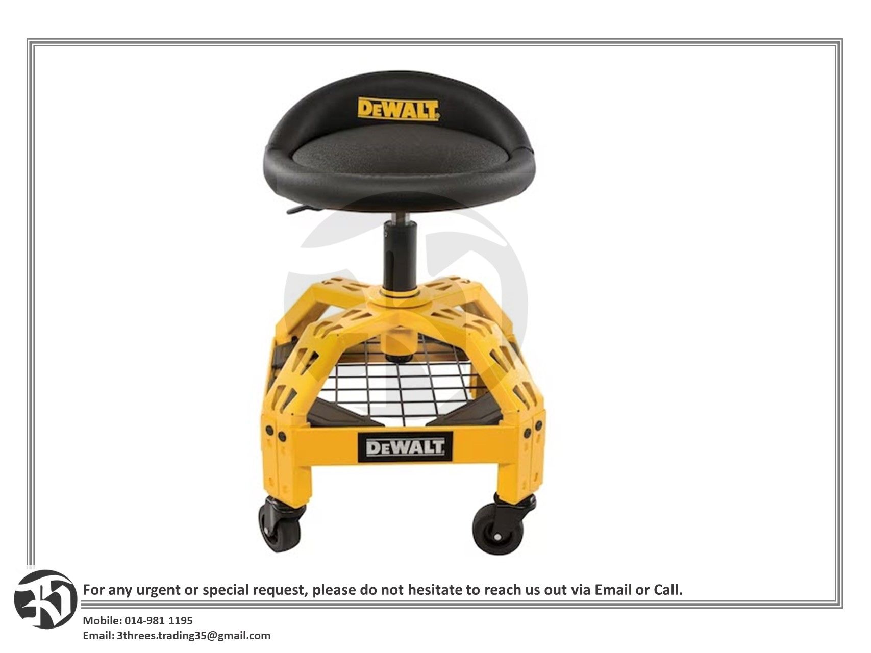 DeWalt Adjustable Shop Stool With Casters DXSTAH025