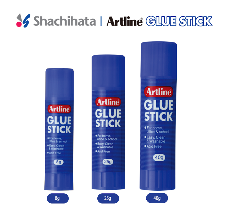 Artline Glue Stick 3 Sizes Box Set | 8g x 30pcs | 25g x 12pcs | 40g x 12pcs  8g x 30pcs