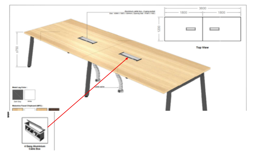 12 ft Crafty Simple Design Rectangular Meeting Table