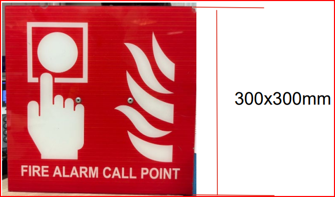 CUSTOM SIGNBOARD : FIRE ALARM CALL POINT / MATERIAL : ACP BOARD / SIZE : 300MM X 300MM