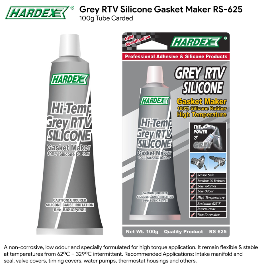 HARDEX GREY RTV SILICONE GASKET MAKER RS-625