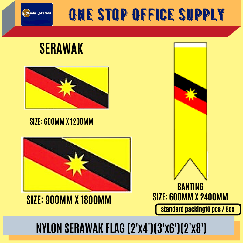 Sarawak Flag / Flag / Sarawak State Flag / Nylon / 2'x4' / 3'x6' / 2'x8' / F15170-SRW / F15210-SRW / F15232-SRW / Bendera Sarawak / Bendera